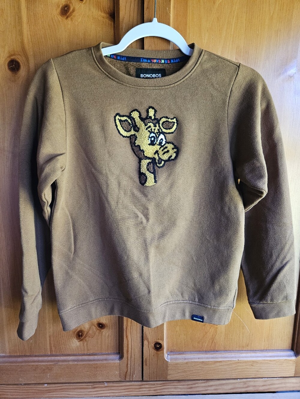 Bonobos Youth Brown Crewneck Sweatshirt with Geoffrey Giraffe SIZE 12